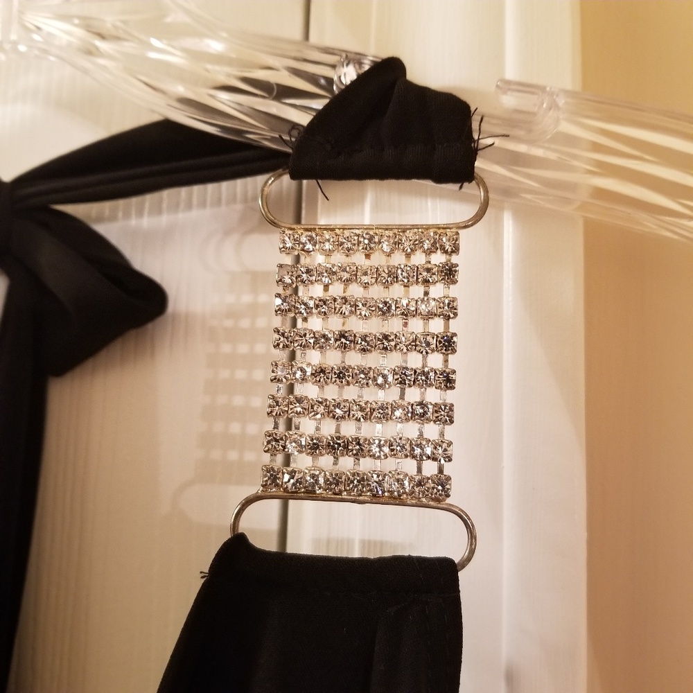 "HOST PICK" Dressy Black Rhinestone Halter Top - Picture 2 of 6